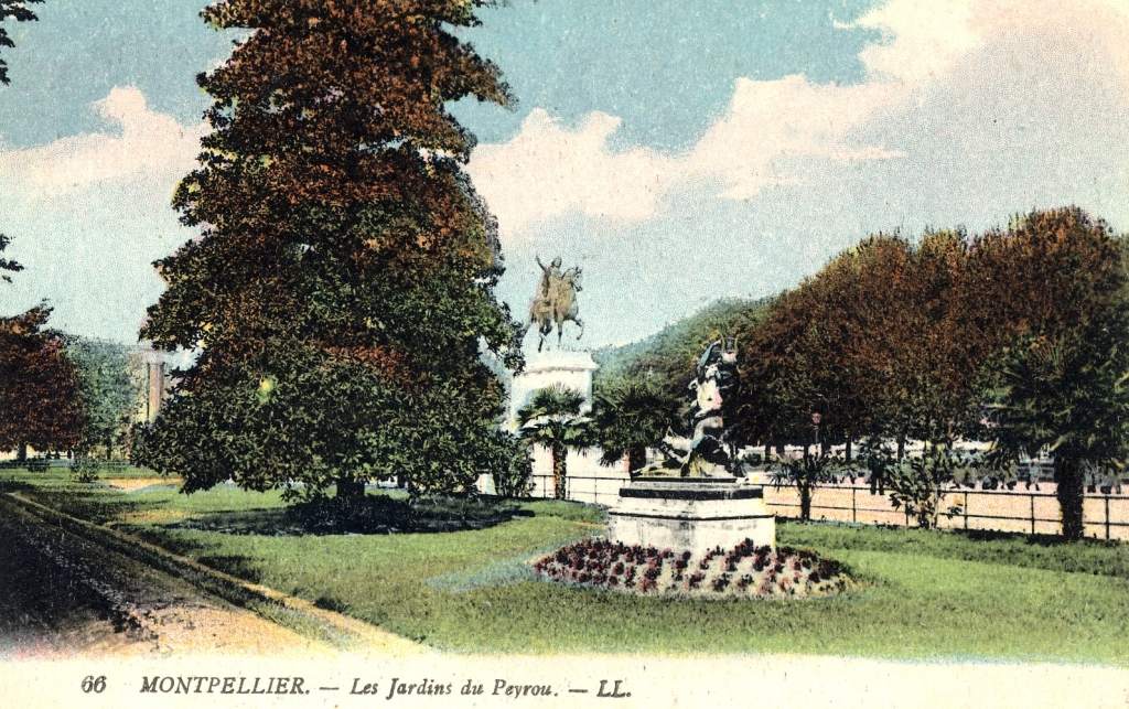 Jardin du Peyrou, vers 1900. Archives municipales de Montpellier, carte postale, 6Fi106