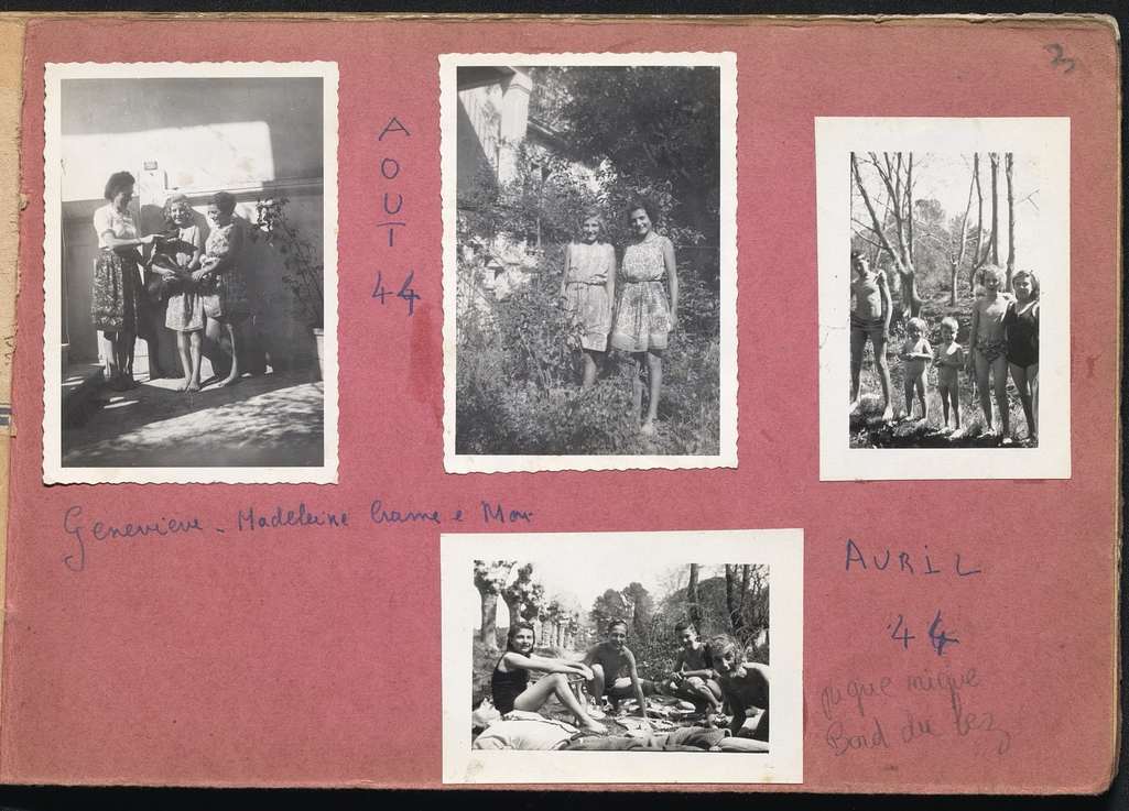 Page d’album de photographie de Brigitte GENOYER, 1944. AMM, 42 S 22