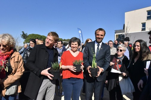 Inauguration de nouveaux jardins familiaux à l'Agriparc du Mas Nouguier